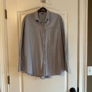 Light blue button down top
